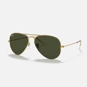 Ray Ban Aviator Classic | Lenses: Green | Frame: Polished Gold | 62 MM